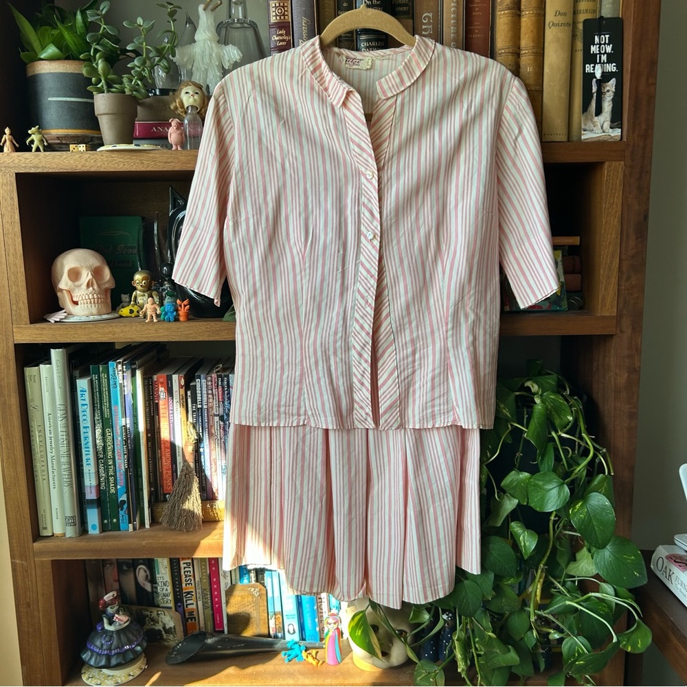 Vintage 50s candy striper skirt set - Picture 5 of 15